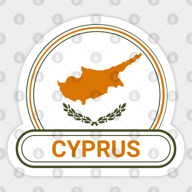 Cyprus Country Badge - Cyprus Flag Sticker by Yesteeyear